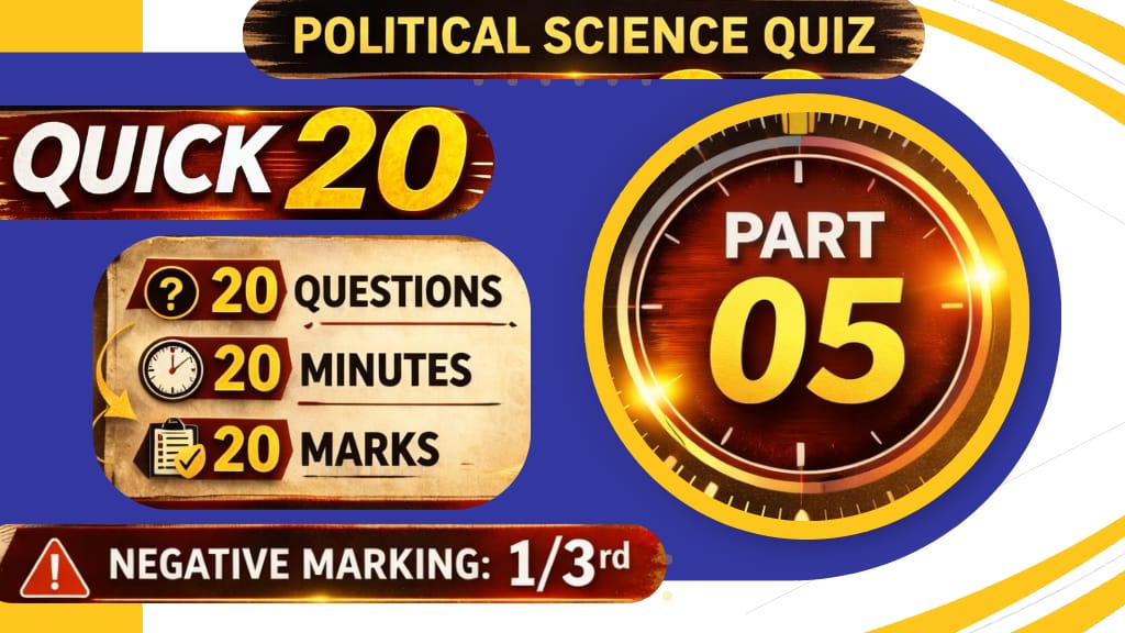 Indian Polity Rapid Fire Quiz 20 Questions